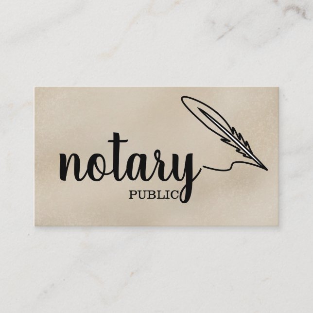 Carte De Visite Notaire Public Élégant Script Plain Noir & Blanc (Devant)