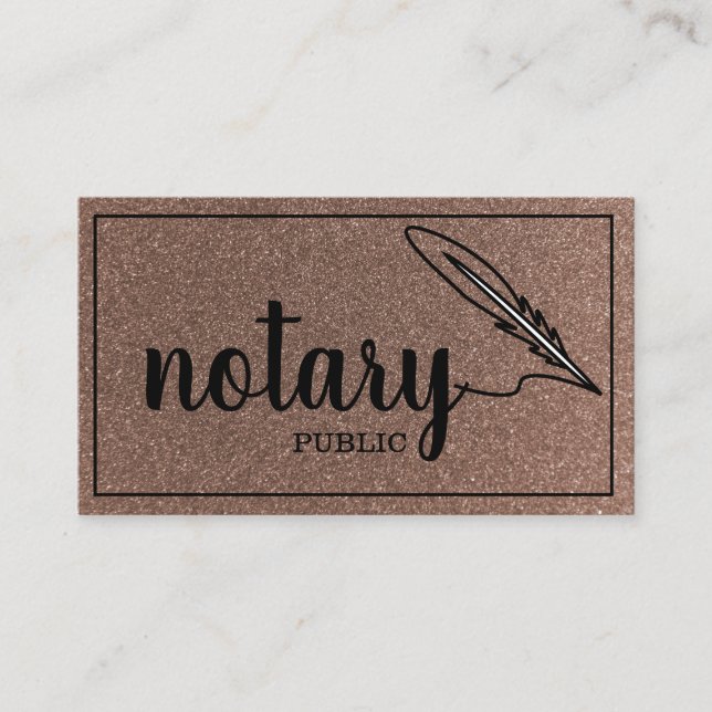 Carte De Visite Notaire Public Élégant Script Plain Noir & Blanc (Devant)