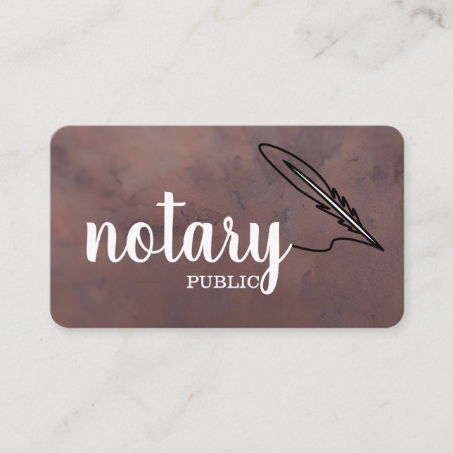 Carte De Visite Notaire Public Élégant Script Plain Noir & Blanc (Devant)