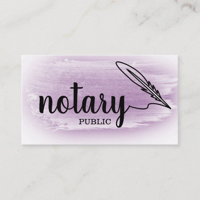 Carte De Visite Notaire Public Élégant Script Plain Noir & Blanc (Devant)