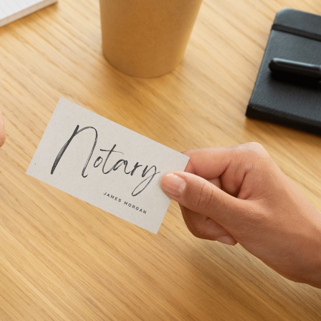 Carte De Visite Notary Public Beige Rustic  (Créateur téléchargé)