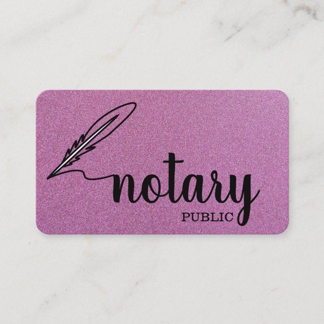 Carte De Visite Notary Public Elegant Script Plain (Devant)