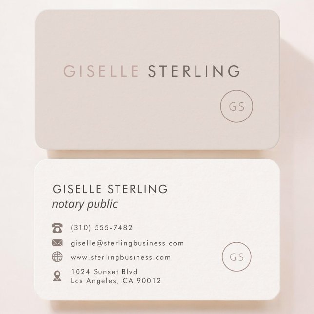 Carte De Visite Notary Public Feminine Professional (Créateur téléchargé)