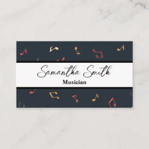 Carte De Visite Note de musique colorée Musicien Musique Enseignan