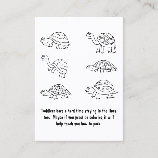 Carte De Visite Note de stationnement incorrecte (Devant)