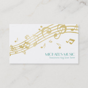 Carte De Visite Notes de marquage à chaud de musique d'or