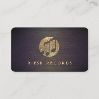 Carte De Visite Notes de musique cool Gold Logo Retro Musicien
