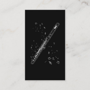 Carte De Visite Notes de musique de fluide Instrument Musicien Flu