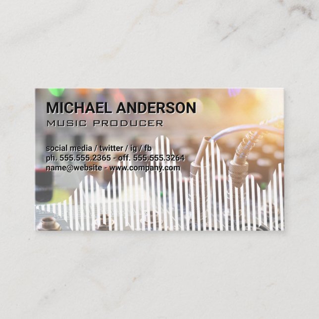 Carte De Visite Notes de musique | Mixeur de table de mixage | Ing (Devant)