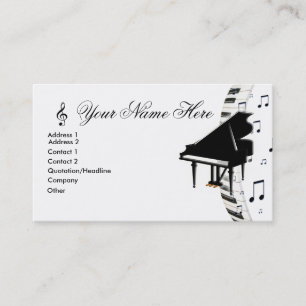 Carte De Visite Notes et G-Clef de musique de Keyboardn de piano 