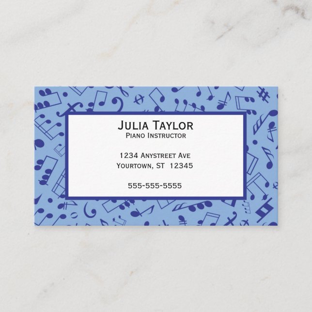 Carte De Visite Notes musicales Compositeur de professeur de musiq (Devant)