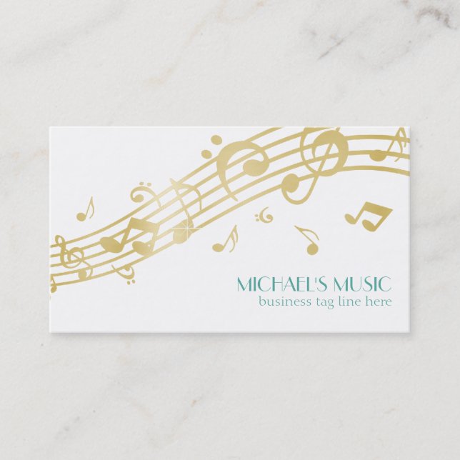 Carte De Visite Notes musicales d'affaires de la musique moderne d (Devant)