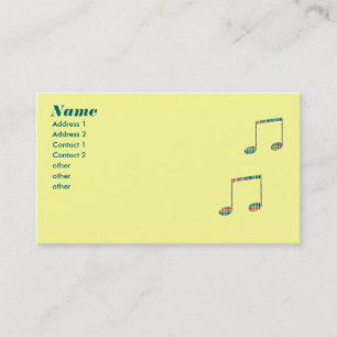 Carte De Visite notes musicales de plaid