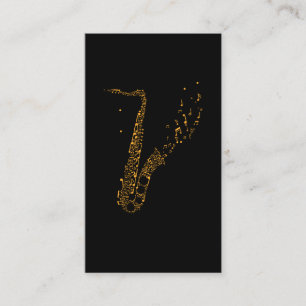 Carte De Visite Notes musicales de saxophone Instrument Saxophonis
