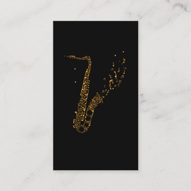Carte De Visite Notes musicales de saxophone Instrument Saxophonis (Devant)