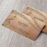 Carte De Visite Notes musicales Vintages de l'enseignant de musiqu<br><div class="desc">Elegant Vintage Music Notes Music Teacher Carte de visite.</div>