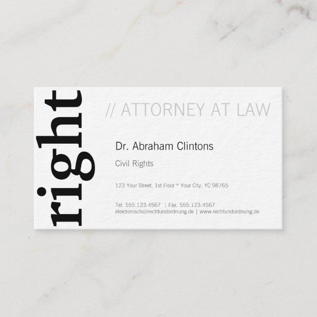 Carte De Visite Notions de base pour les avocats (Devant)