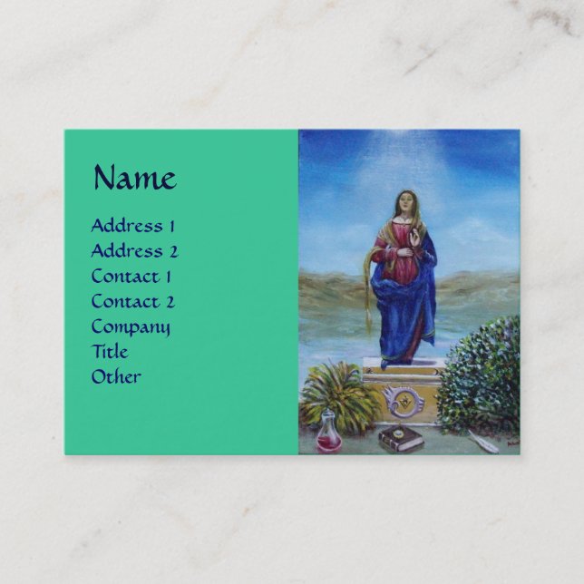 Carte De Visite NOTRE DAME DE bleu clair vert rouge (Devant)