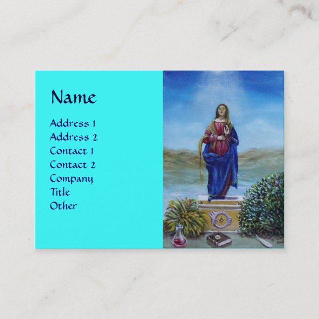 Carte De Visite NOTRE DAME DE bleu clair vert rouge (Devant)