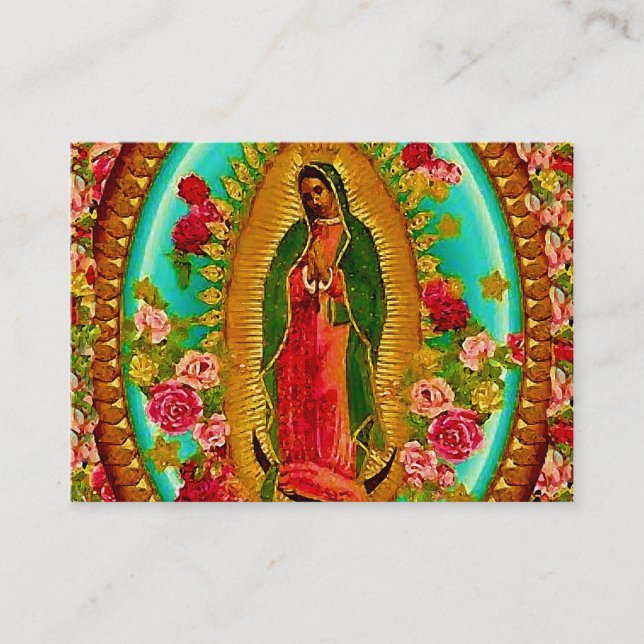 Carte De Visite Notre Vierge Marie mexicain saint de Madame (Devant)