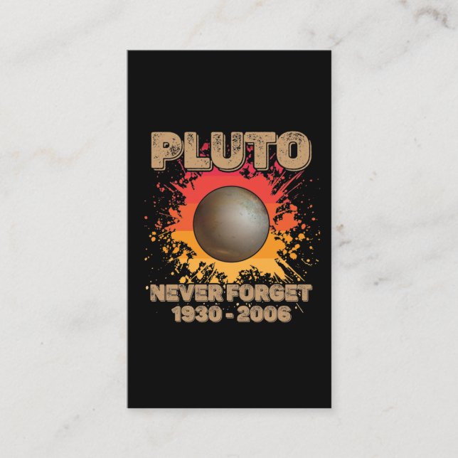 Carte De Visite N'oublions jamais la galaxie de Pluton Planet Spac (Devant)