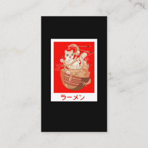 Carte De Visite Nouilles japonaises Anime Chat et Ramen accro