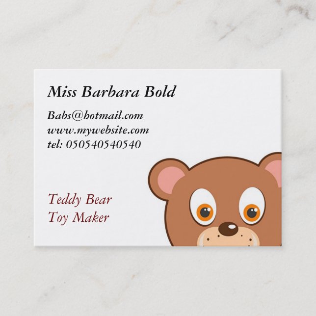 Carte De Visite Nounours (Devant)