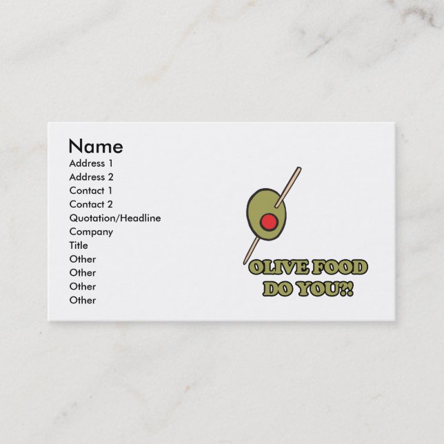 Carte De Visite nourriture d'olive (Devant)