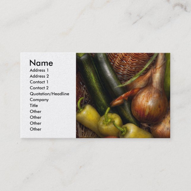 Carte De Visite Nourriture - légumes - verts et oignons (Devant)
