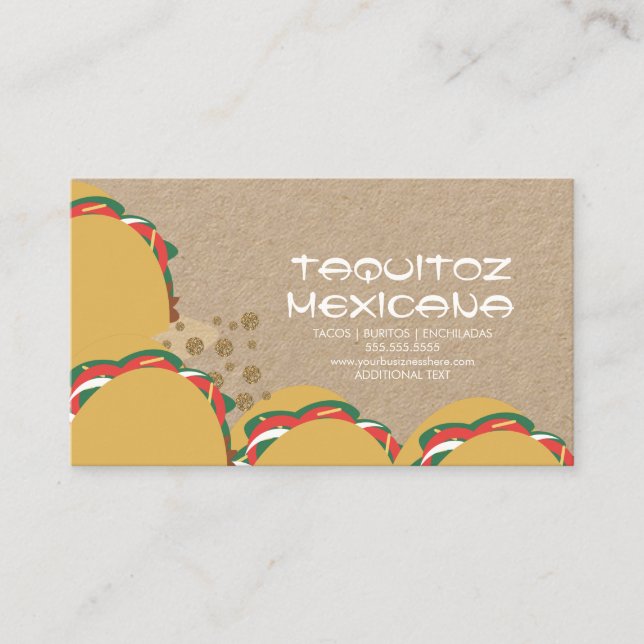 Carte De Visite Nourriture Mexicaine Taco Mexique (Devant)
