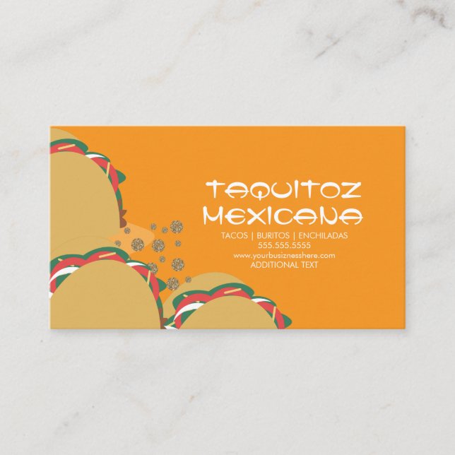 Carte De Visite Nourriture Mexicaine Tacos Mexique (Devant)