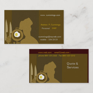 Carte De Visite Nourriture personnelle de pots de couteaux de