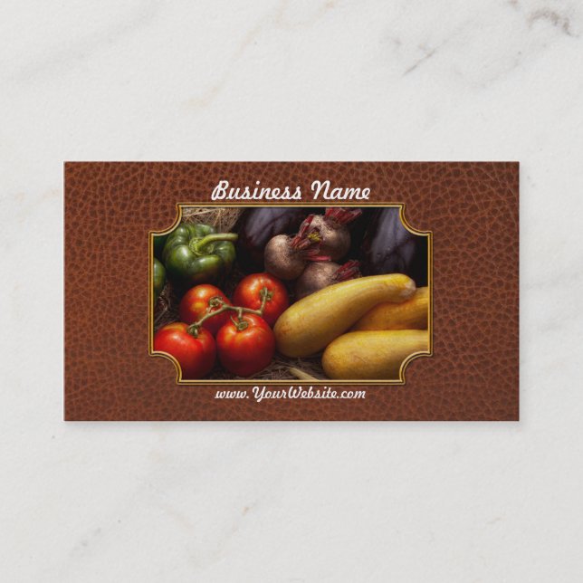 Carte De Visite Nourriture - poivrons, tomates, courge et navets (Devant)