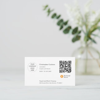 Carte De Visite Nous acceptons Bitcoin qr code blanc