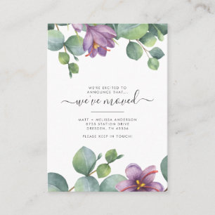 Carte De Visite Nous avons déplacé Eucalyptus Changement d’adresse