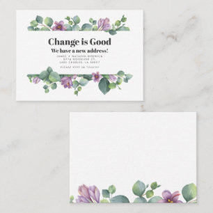 Carte De Visite Nous avons déplacé l'adresse Eucalyptus Moving Fai