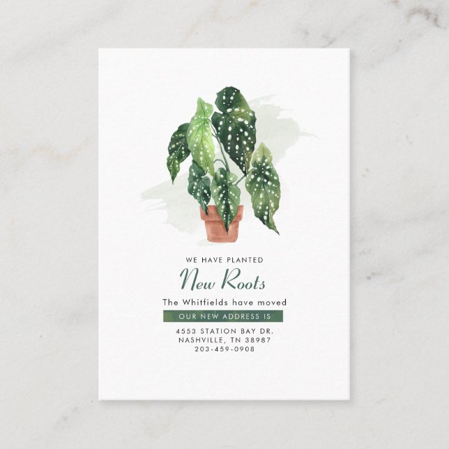 Carte De Visite Nous avons déplacé l'aquarelle Elegant Moving Fair (Devant)