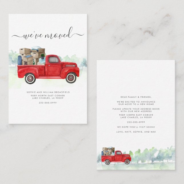 Carte De Visite Nous avons déplacé le changement d'adresse Faire-p (Devant / Derrière)