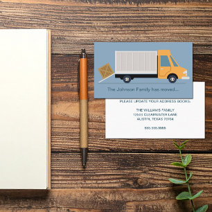 Carte De Visite Nouveau changement d'adresse Moteur Camion Cute Bl
