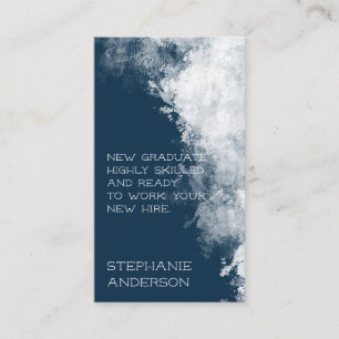 Carte De Visite Nouvel Embauché Texture Bleu Blanc
