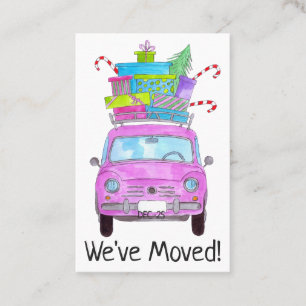 Carte De Visite Nouvelle adresse rétro Fiat 500 avec cadeaux de No