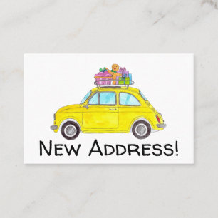 Carte De Visite Nouvelle adresse Retro Fiat 500 Cadeaux de Noël