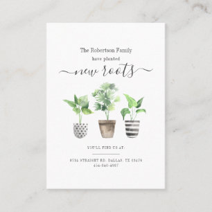 Carte De Visite Nouvelle racine plantée Nouvelle adresse Faire-par
