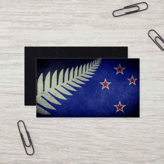 Carte De Visite Nouvelle-Zélande Silver Fern (Devant/Arrière en situation)