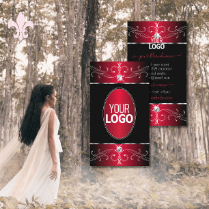 Carte De Visite Novelty Black Red Ornate Ornaments Bijoux Ajouter