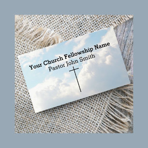 Carte De Visite Nuage blanc moelleux Ciel Croix Église chrétienne