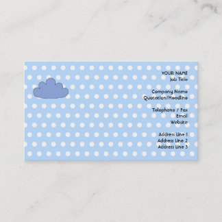 Carte De Visite Nuage bleu sur les points de polka bleus et blancs