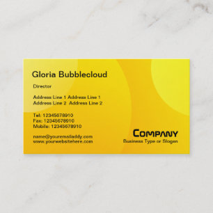 Carte De Visite Nuage de Bulles - Nuances de Jaune