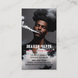 Carte De Visite Nuage de fumée vapeur blanche et noire