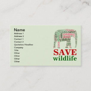Carte De Visite Nuage de mots éléphants